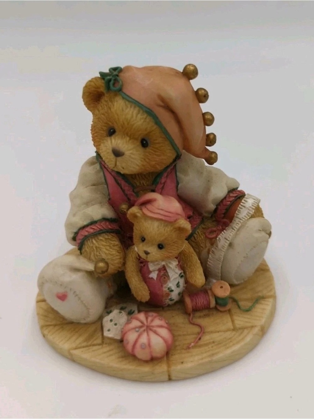 Cherished Teddies Meri Handsewn Holidays 141135 Figurine Box COA Elf sewing